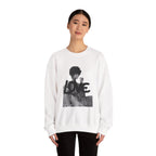 LOVE Photo Crewneck Sweatshirt — Retro Black & White Graphic