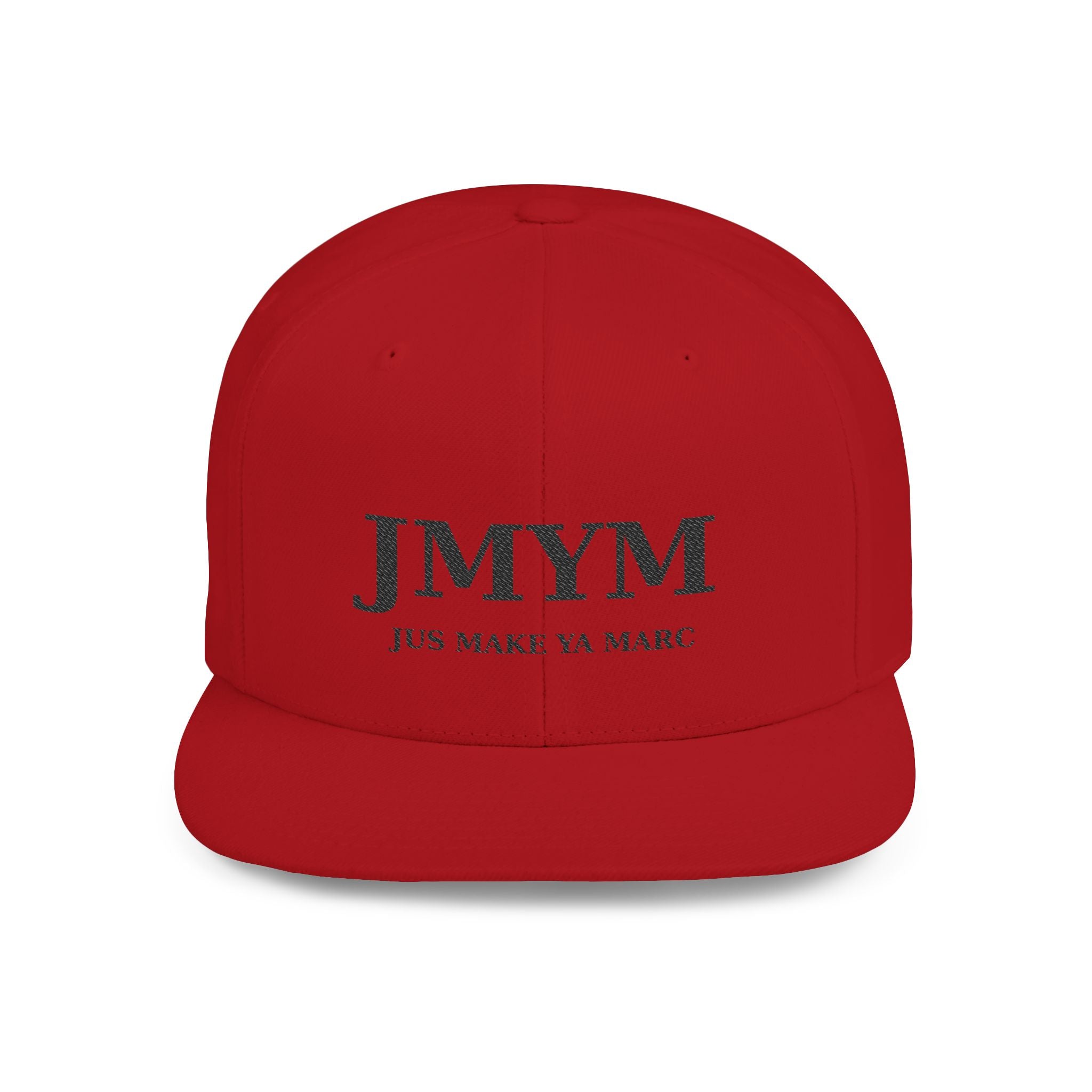 Flat Bill Snapback Hat — “jus make ya marc” Signature Logo