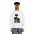 LOVE Photo Crewneck Sweatshirt — Retro Black & White Graphic