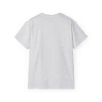 Abstract Graffiti Collage Tee — "JUS MAKE YA MARC" Street Art Graphic Shirt
