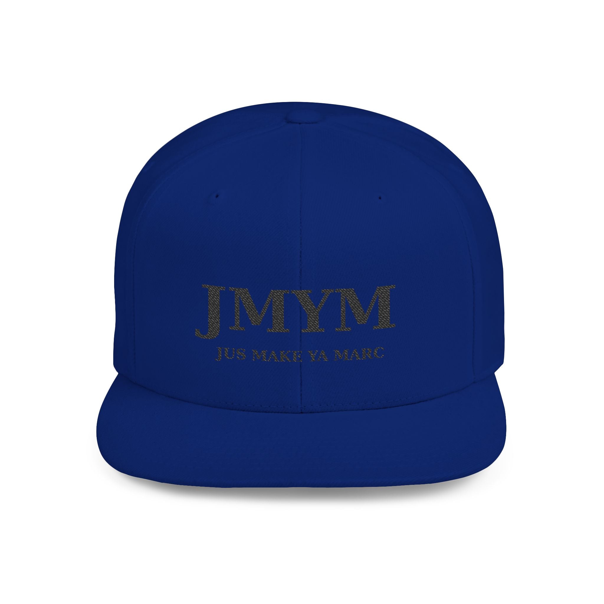 Flat Bill Snapback Hat — “jus make ya marc” Signature Logo