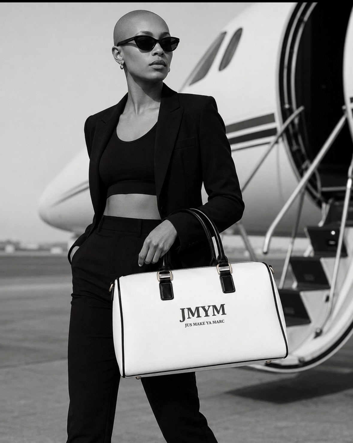 Personalized Faux Leather Travel Bag – JMYM "Jus Make Ya Marc" Duffle