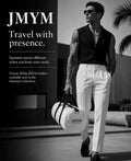 Classic White JMYM Duffel Bag – Travel Gym Tote with Adjustable Shoulder Strap