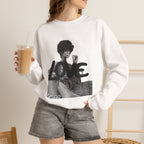 LOVE Photo Crewneck Sweatshirt — Retro Black & White Graphic