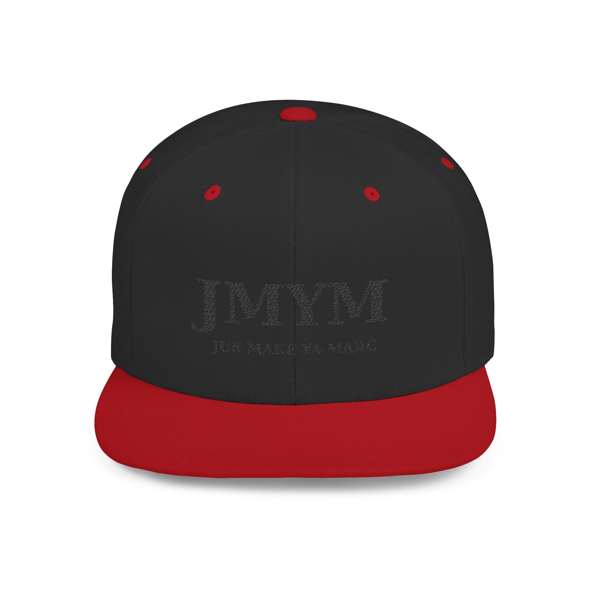 Flat Bill Snapback Hat — “jus make ya marc” Signature Logo