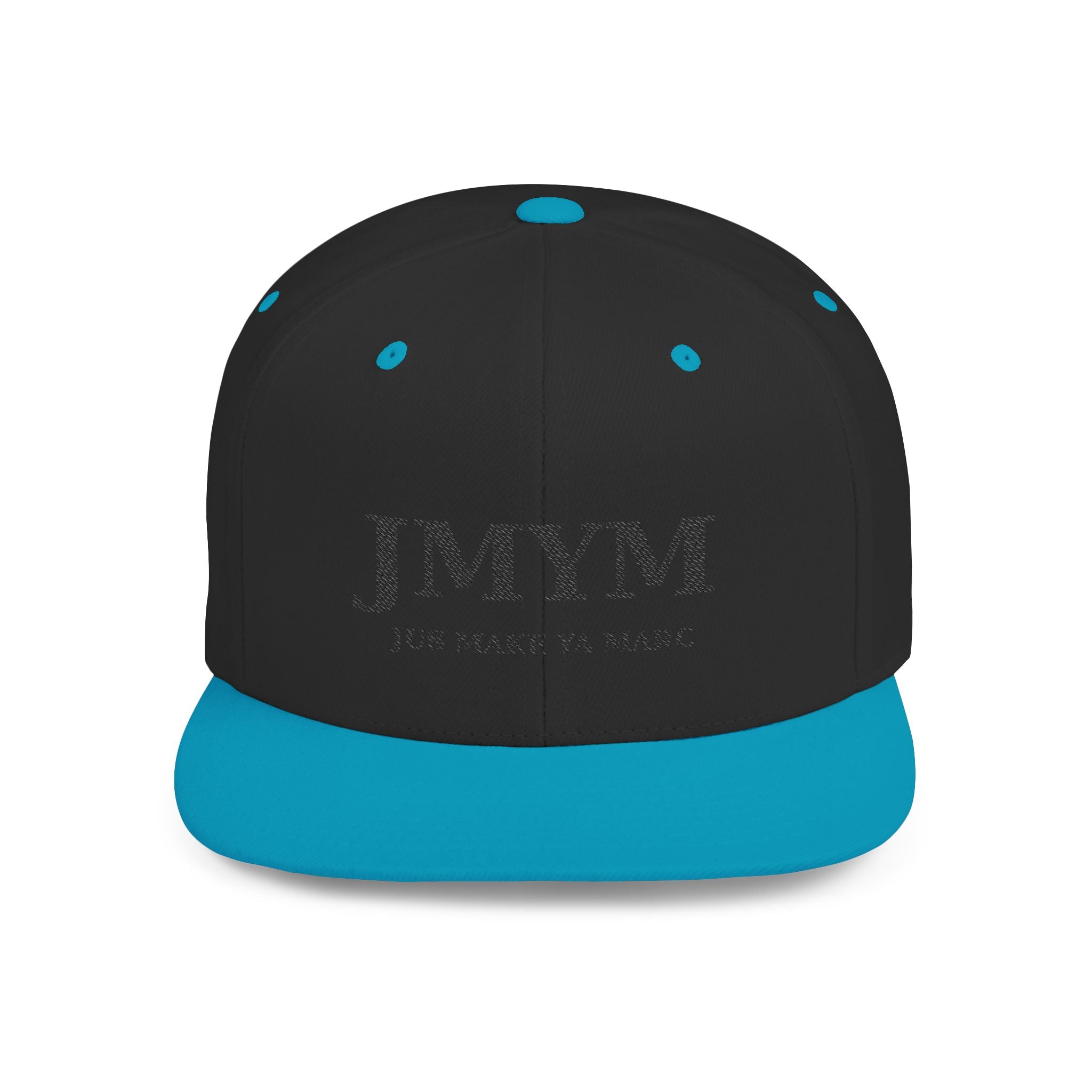 Flat Bill Snapback Hat — “jus make ya marc” Signature Logo