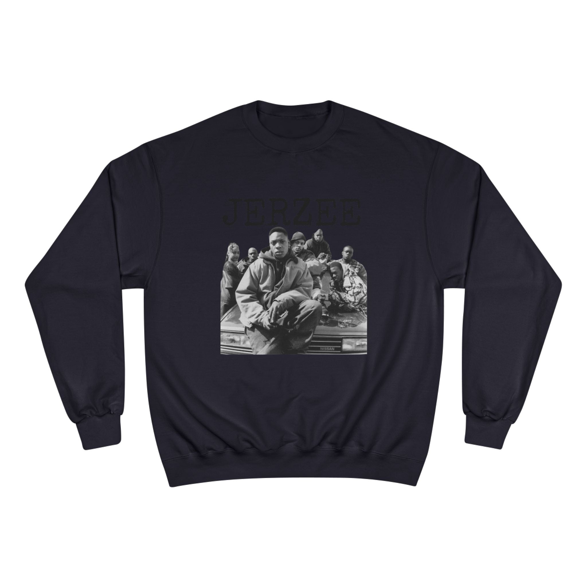 Jerzee Crewneck Sweatshirt - Vintage Hip Hop Group Photo Graphic