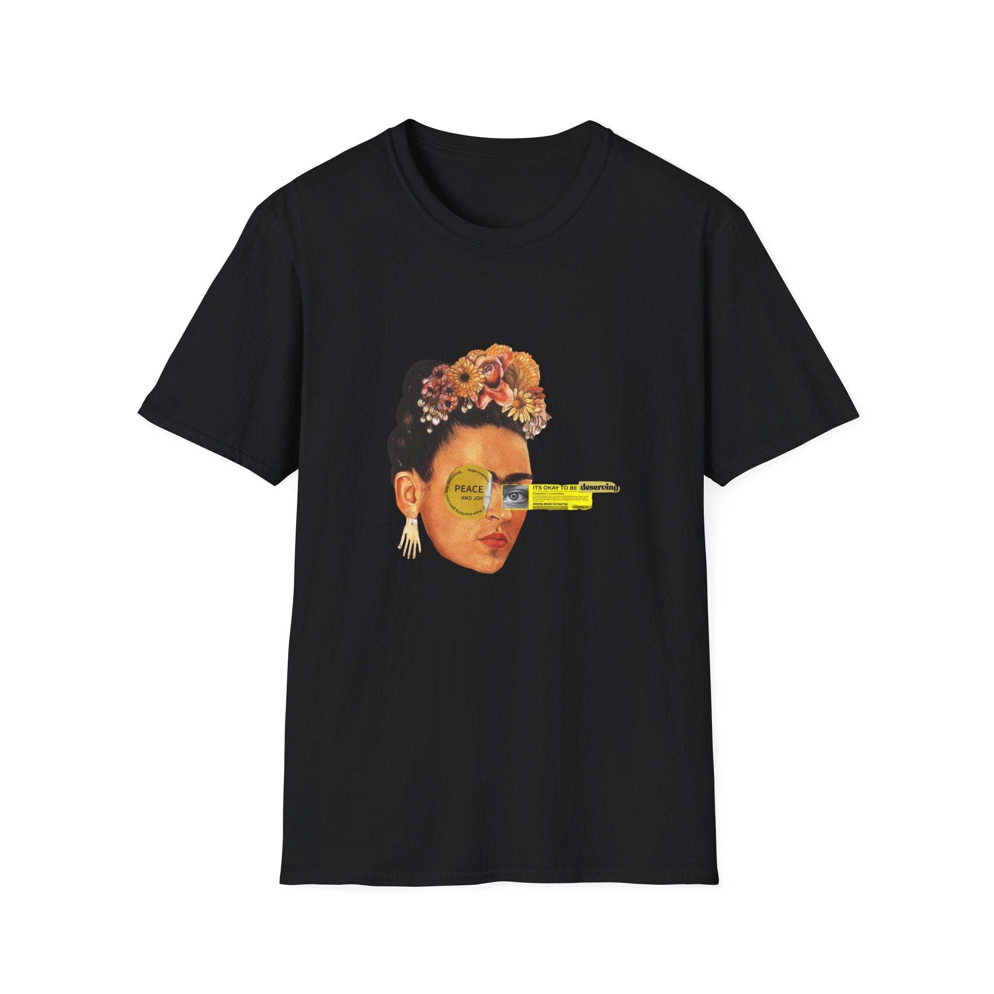 Frida Kahlo Floral Portrait T‑Shirt — Peace Eyewear Art Tee