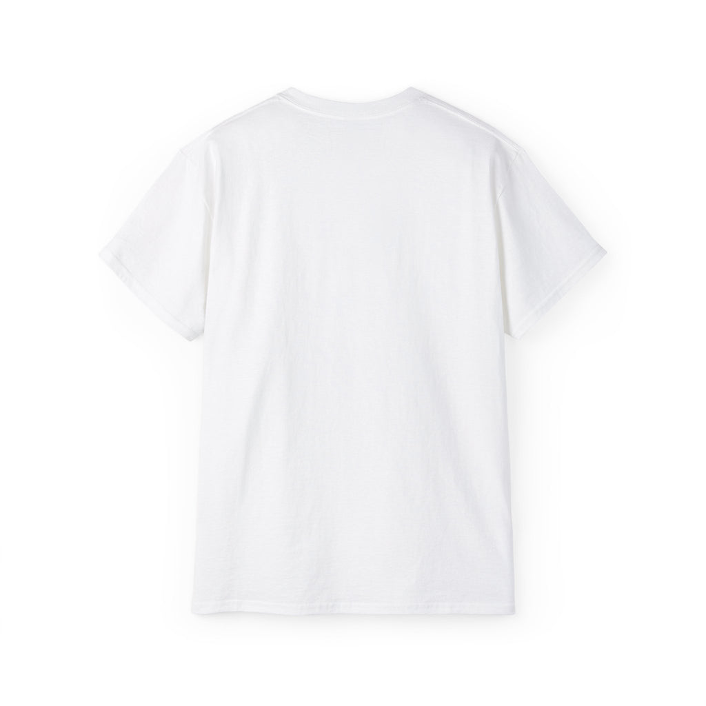 Abstract Graffiti Collage Tee — "JUS MAKE YA MARC" Street Art Graphic Shirt